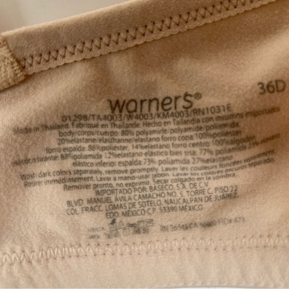 Warner's Elements Of Bliss Lift Wire-Free Bra #1298 in Butterscotch size 36D NEW - Picture 5 of 6